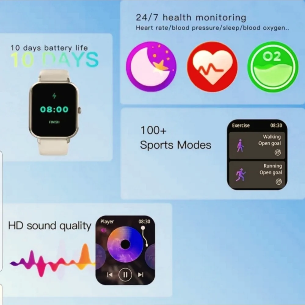 - Smart Watch For Android & IOS Cellphones with Extra Band